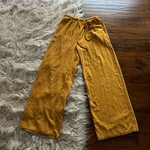 Mustard Yellow Wide-Leg Pants